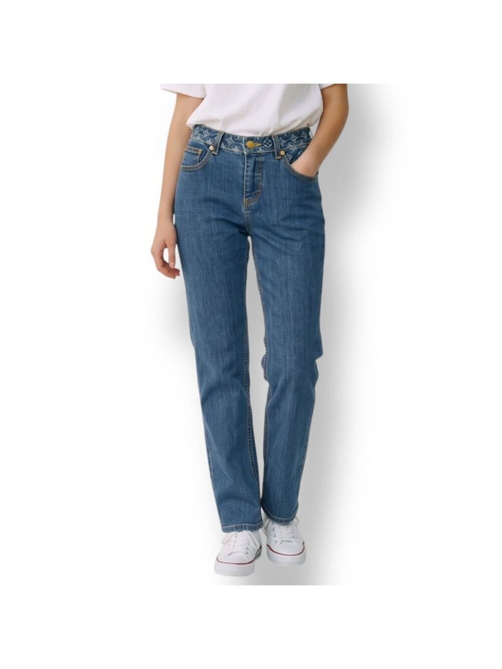 Louis Vuitton Monogram Denim Pants Blue 38